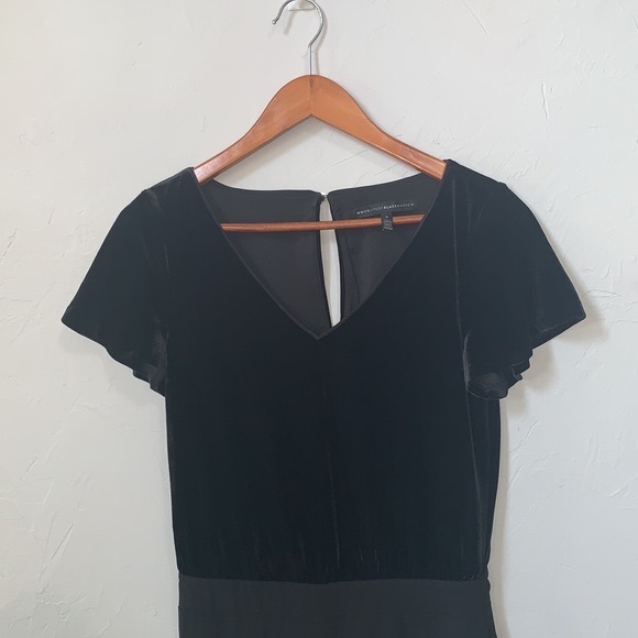 White House Black Market Black Velvet Jumpsuit - Picture 2 of 10
